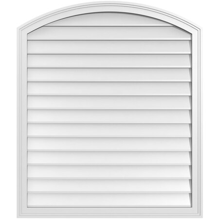 Ekena Millwork Arch Top Surface Mount PVC Gable Vent: Functional, w/ 2"W x 1-1/2"P Brickmould Frame, 36"W x 42"H GVPAR36X4202SF